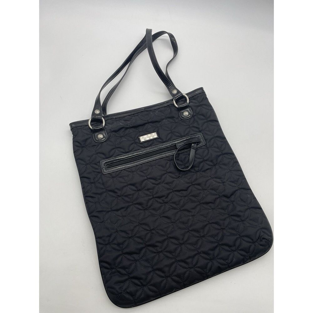 Vera Bradley City Light Black Quilted Tablet Tote‎ Shoulder Handbag